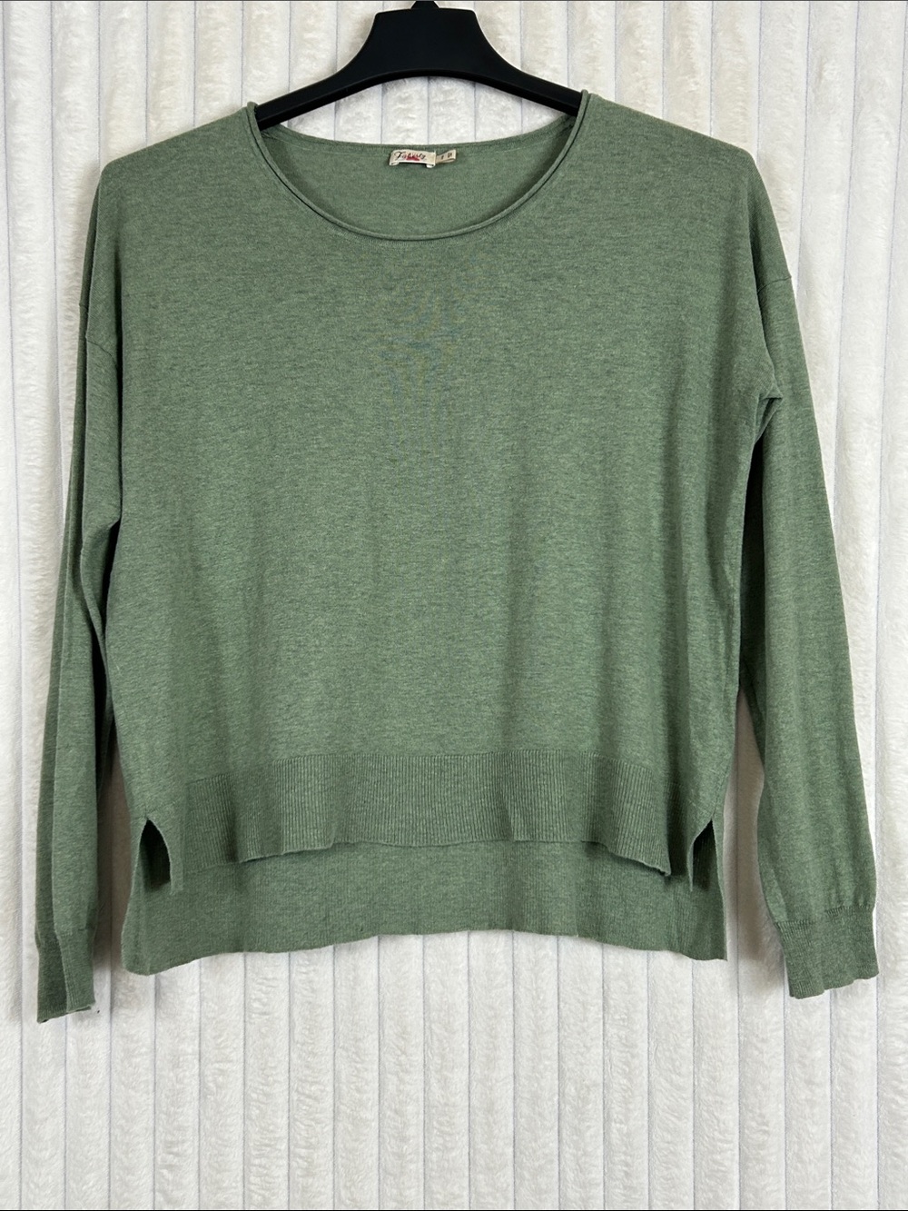 Faherty Golden Hour Pullover Sweater linen blend Desert Sage M